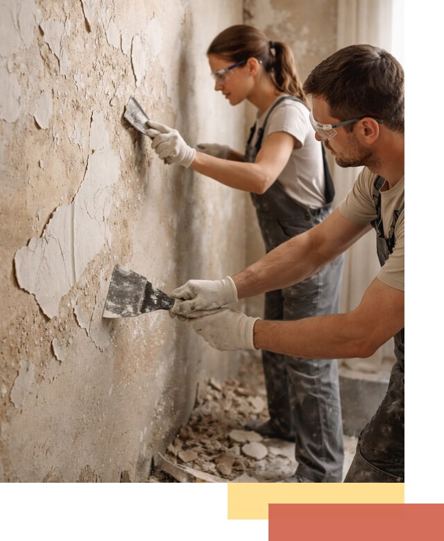 Снятие старой шпаклевки и подготовка поверхностей в Артеме