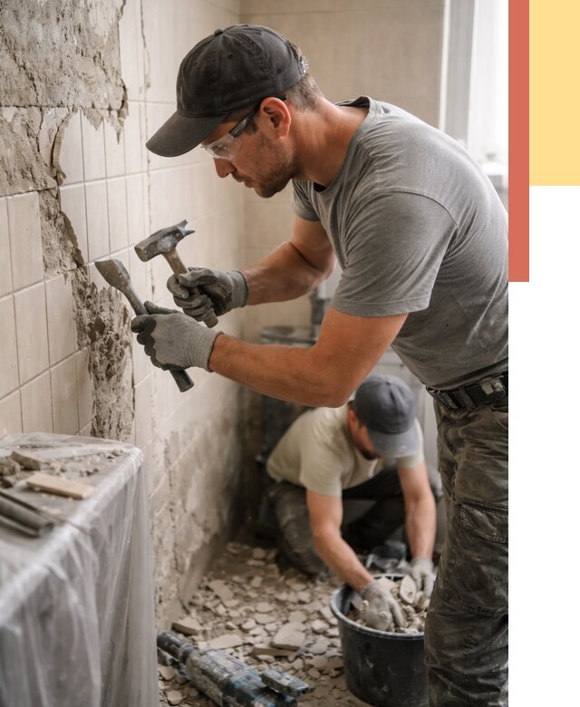 Демонтаж плитки со стен в Артеме от 881 руб. — быстро и недорого | ОТДЕЛОЧНИК-Арт