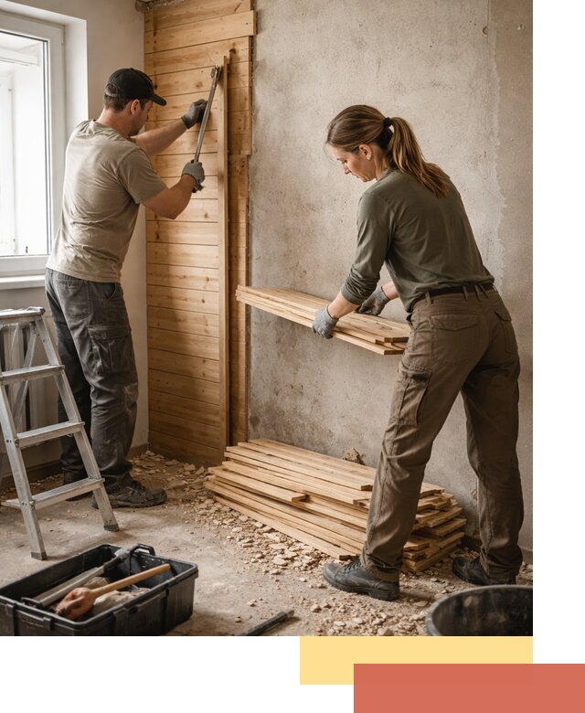 Демонтаж вагонки со стен в Артеме — профессиональный демонтаж