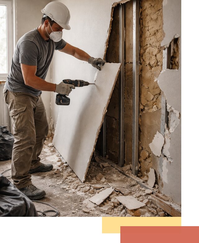 Демонтаж гипсокартона со стен в Артеме качественно и быстро