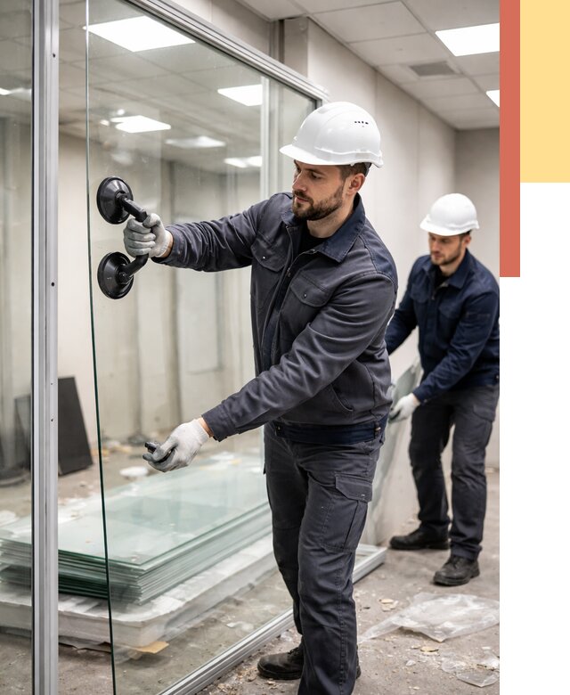 Демонтаж стеклянных перегородок в Артеме от 3317 руб. — быстро и недорого | ОТДЕЛОЧНИК-Арт