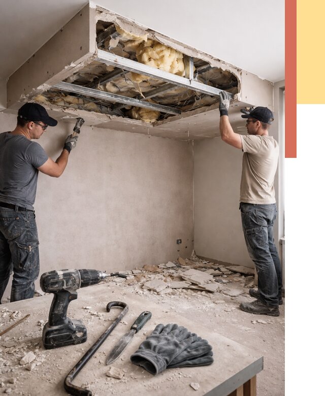 Демонтаж короба из гипсокартона в Артеме от 1576 руб. — быстро и недорого | ОТДЕЛОЧНИК-Арт