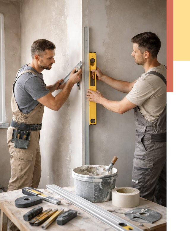 Выведение углов стен в Артеме от 1918 руб. быстро и недорого | ОТДЕЛОЧНИК-Арт