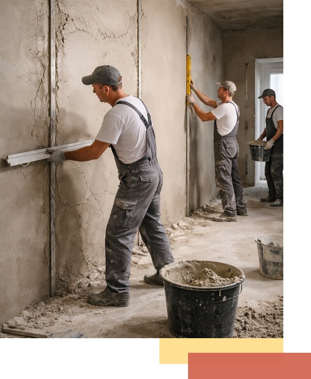 Штукатурка стен по маякам в Артеме — точная и ровная поверхность