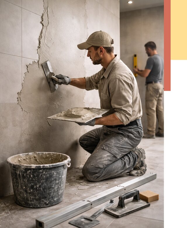 Штукатурка стен в ванной в Артеме от 4665 руб./м² — выравнивание под ключ | ОТДЕЛОЧНИК-Арт