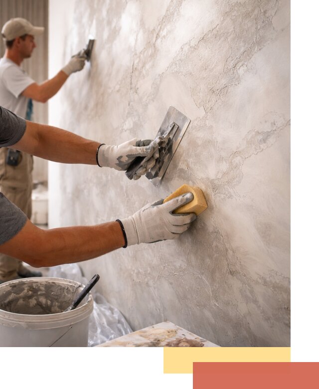 Декоративная штукатурка под мрамор в Артеме для стен и потолков