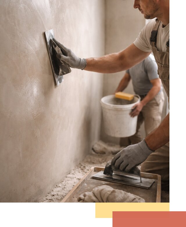 Нанесение марокканской штукатурки таделакт в Артеме