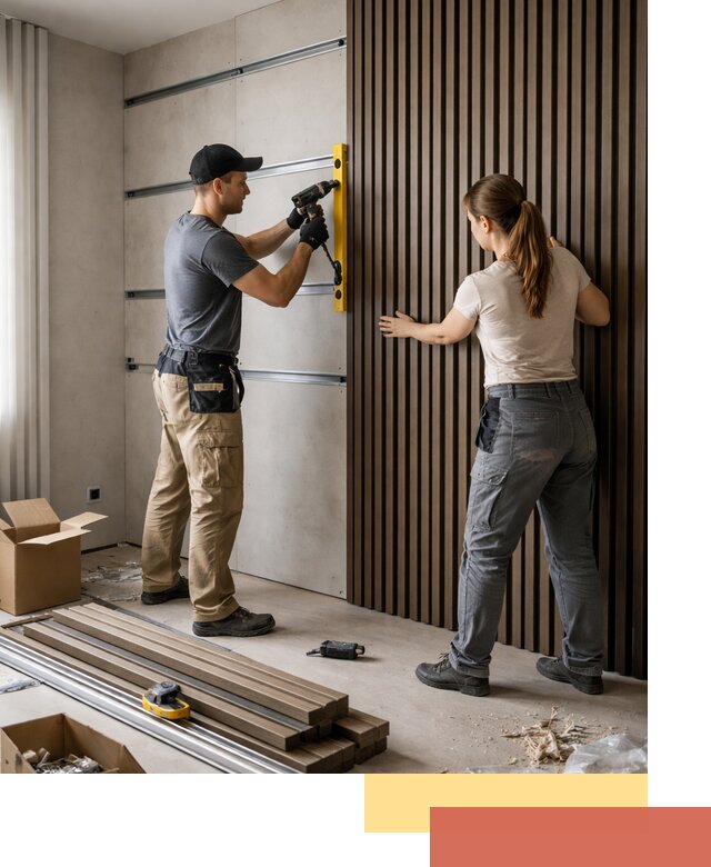 Монтаж реечных панелей на стены в Артеме