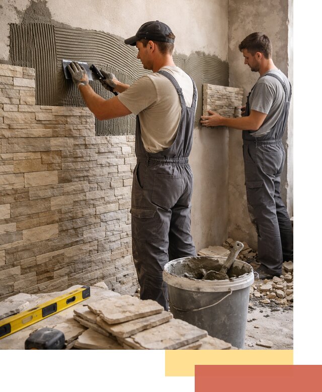 Монтаж искусственного камня в Артеме — облицовка стен и фасадов