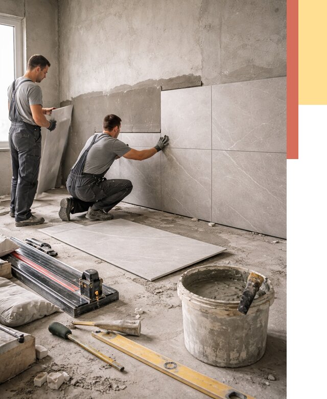 Облицовка стен керамогранитом в Артеме от 4354 руб./м² — услуги под ключ | ОТДЕЛОЧНИК-Арт