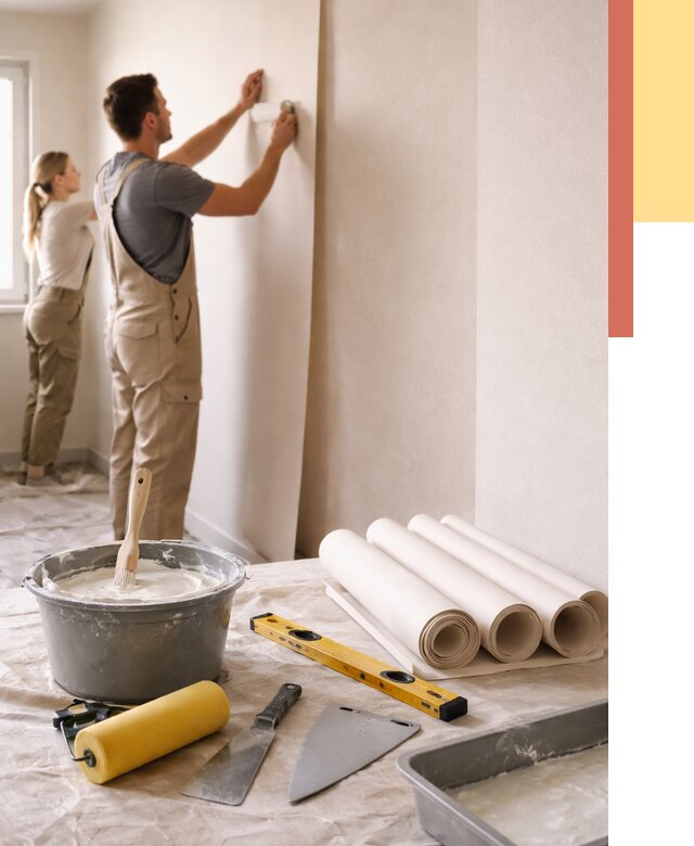 Поклейка бумажных обоев в Артеме от 5702 руб./м2 — быстро и недорого | ОТДЕЛОЧНИК-Арт