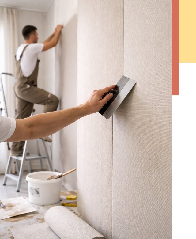 Поклейка текстильных обоев в Артеме от 4665 руб. под ключ | ОТДЕЛОЧНИК-Арт