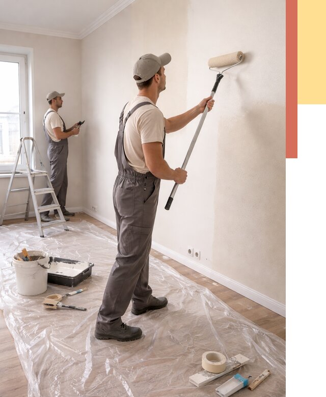 Покраска стен акриловой краской в Артеме от 3628 руб./м² — быстро и недорого | ОТДЕЛОЧНИК-Арт