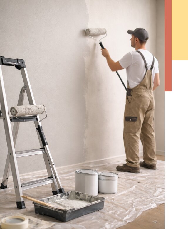 Покраска стен латексной краской в Артеме от 4665 руб. за м2 | ОТДЕЛОЧНИК-Арт