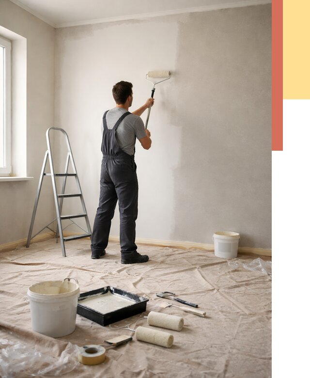 Покраска стен моющейся краской в Артеме от 363 руб./м² — быстро и недорого | ОТДЕЛОЧНИК-Арт