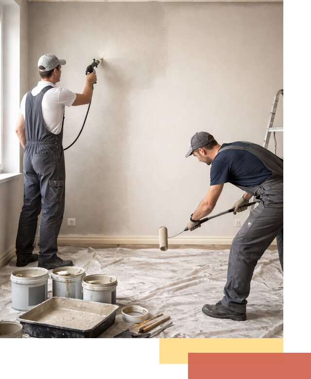 Покраска стен моющейся краской и защита поверхностей в Артеме