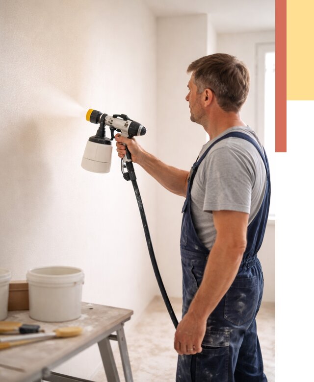 Покраска стен краскопультом в Артеме от 7775 руб. — механизированная покраска | ОТДЕЛОЧНИК-Арт