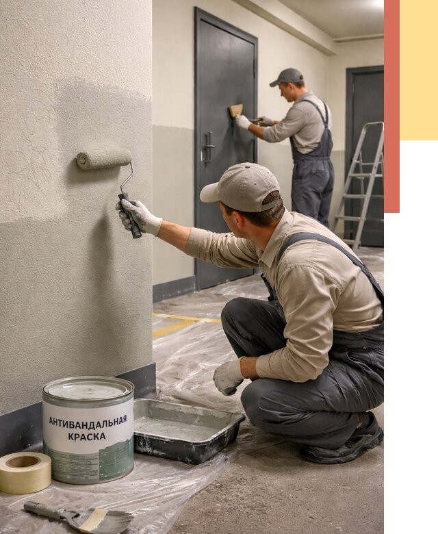 Покраска стен антивандальной краской в Артеме от 4665 руб./м² под ключ | ОТДЕЛОЧНИК-Арт