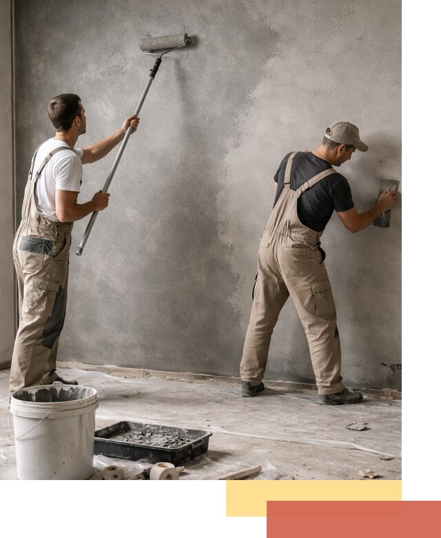 Покраска стен под бетон в Артеме профессионально и недорого