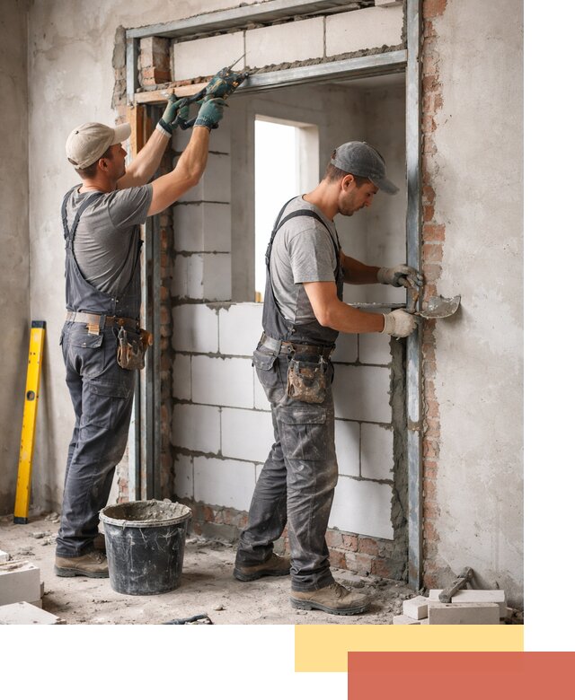 Закладка дверного проема под ключ в Артеме: демонтаж, монтаж, отделка