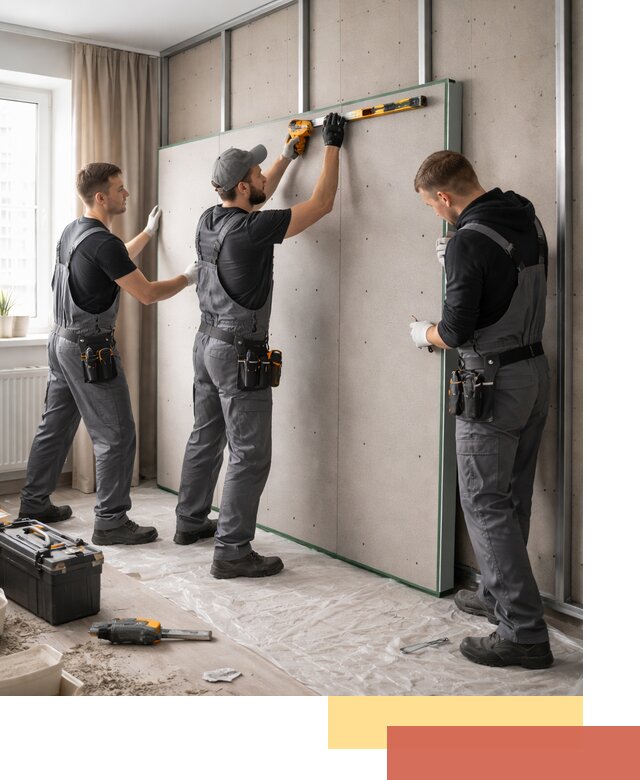 Шумоизоляция стен панелями ЗИПС в Артеме для жилых и коммерческих помещений