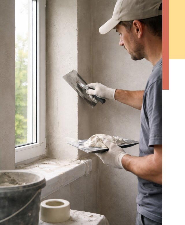 Штукатурка откосов в Артеме от 4665 руб/м² — услуги и выравнивание под ключ | ОТДЕЛОЧНИК-Арт