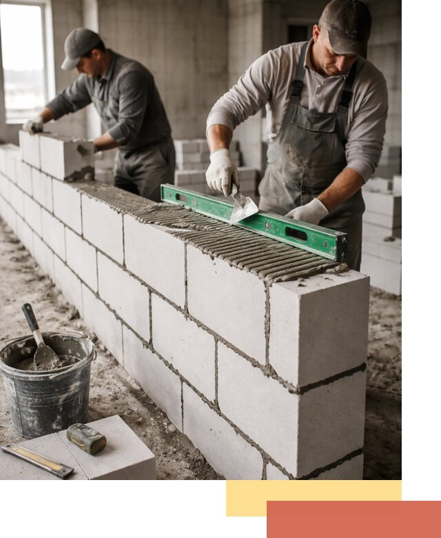 Кладка перегородок из газобетона в Артеме быстро и качественно