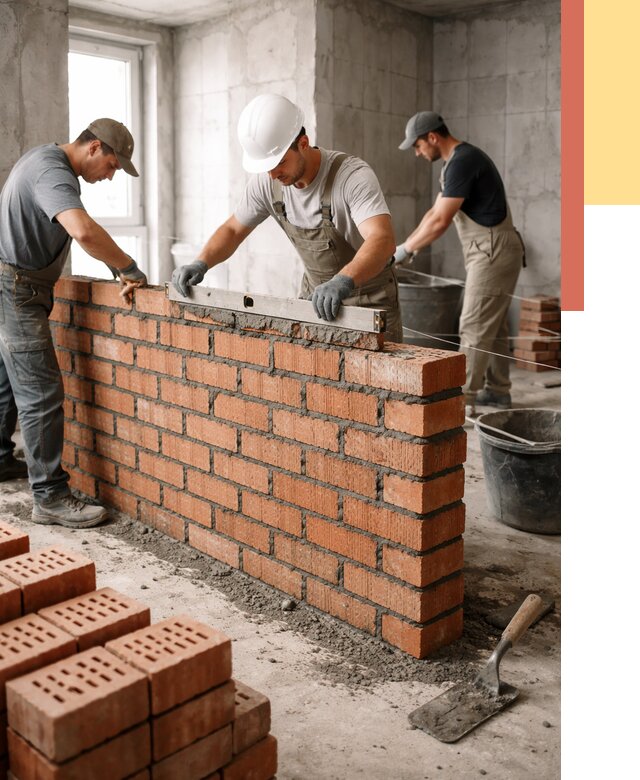 Кладка перегородок из кирпича в Артеме от 3628 руб. за м² | ОТДЕЛОЧНИК-Арт