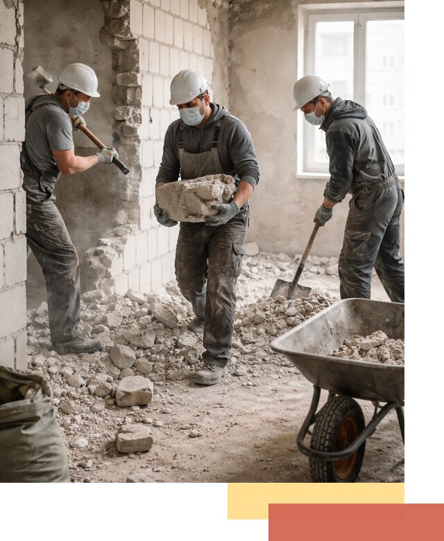 Демонтаж блочных перегородок в Артеме быстро и аккуратно