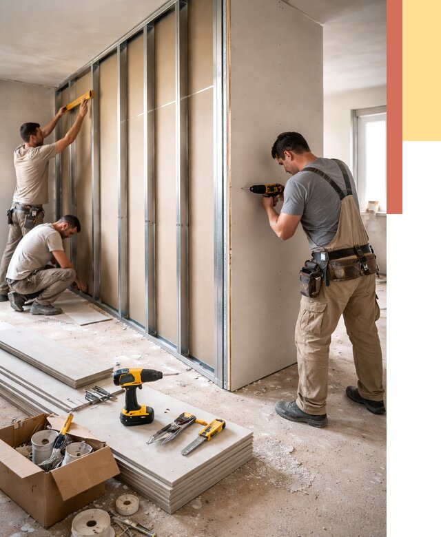 Монтаж однослойной перегородки из гипсокартона в Артеме от 674 руб. | ОТДЕЛОЧНИК-Арт