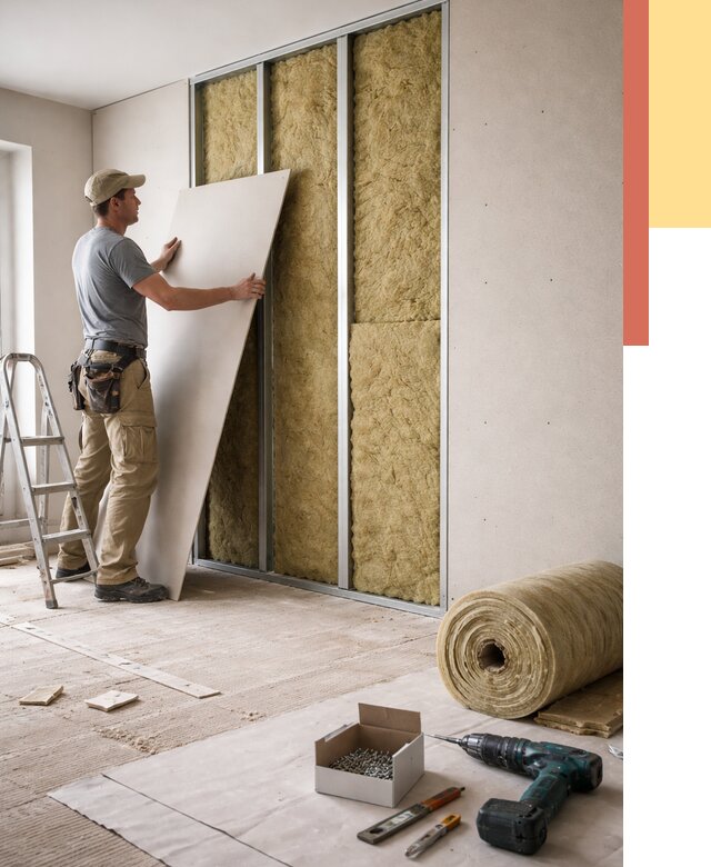 Перегородка из гипсокартона с шумоизоляцией в Артеме от 3235 руб. | ОТДЕЛОЧНИК-Арт