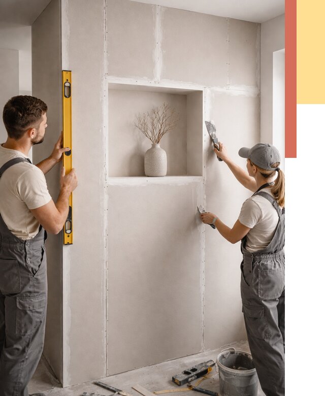 Перегородка из гипсокартона с нишей в Артеме от 3369 руб. под ключ | ОТДЕЛОЧНИК-Арт