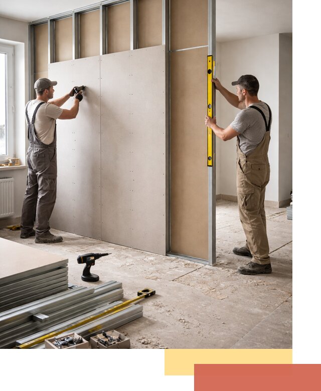 Зонирующая перегородка из гипсокартона под ключ в Артеме