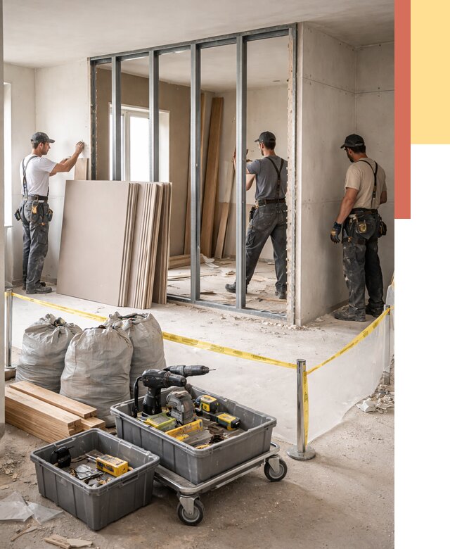 Перенос гипсокартонной перегородки в Артеме под ключ от 4665 руб. | Демонтаж и монтаж – ОТДЕЛОЧНИК-Арт