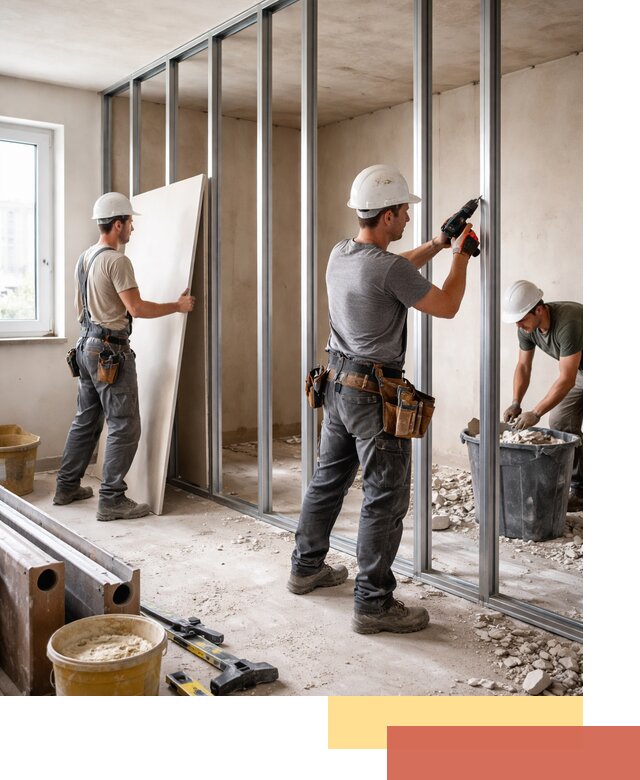 Перенос гипсокартонной перегородки в Артеме профессионально и быстро