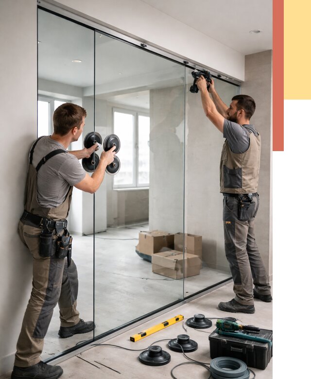 Монтаж стеклянных перегородок в Артеме от 6739 руб. | ОТДЕЛОЧНИК-Арт