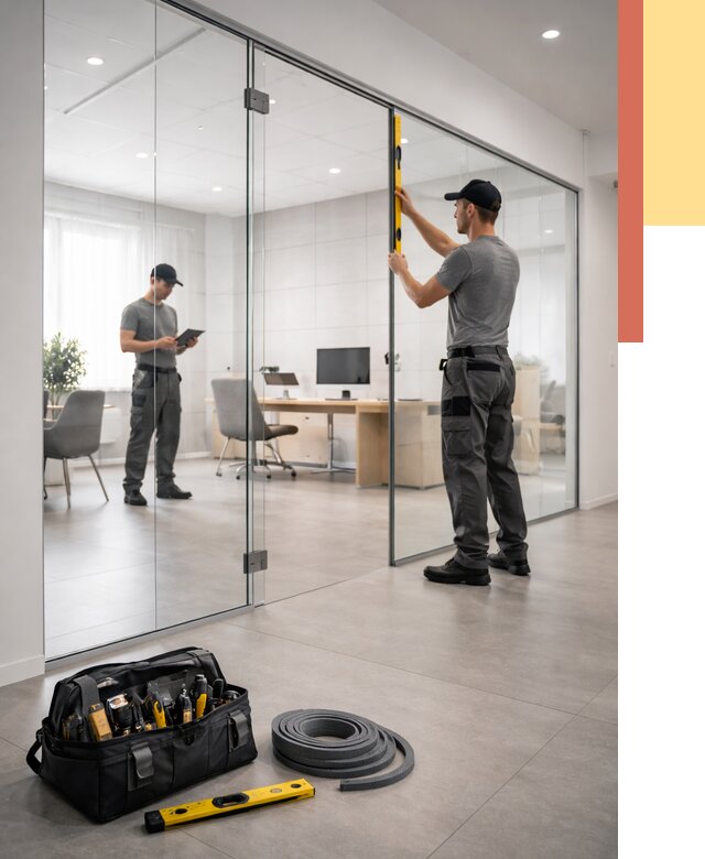 Цельностеклянные перегородки под ключ в Артеме от 9849 руб. — монтаж и цены | ОТДЕЛОЧНИК-Арт