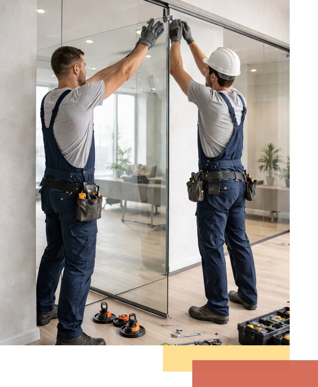 Безрамные стеклянные перегородки под ключ в Артеме