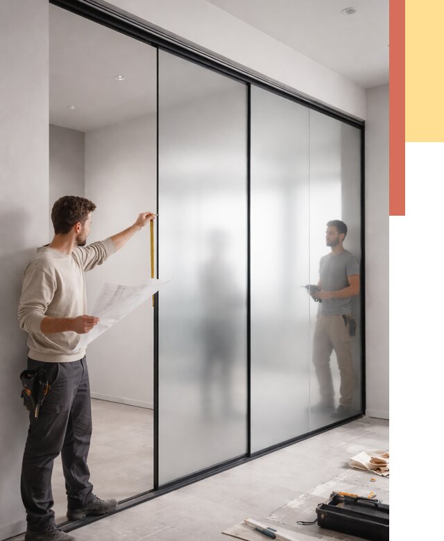 Матовые стеклянные перегородки в Артеме от 8812 руб. — монтаж и установка | ОТДЕЛОЧНИК-Арт