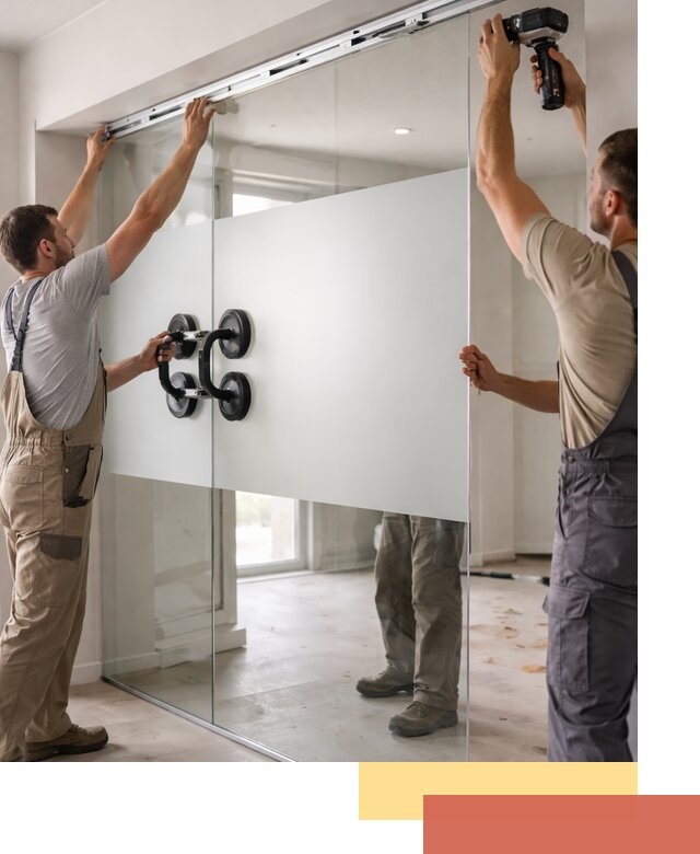 Матовые стеклянные перегородки под ключ в Артеме