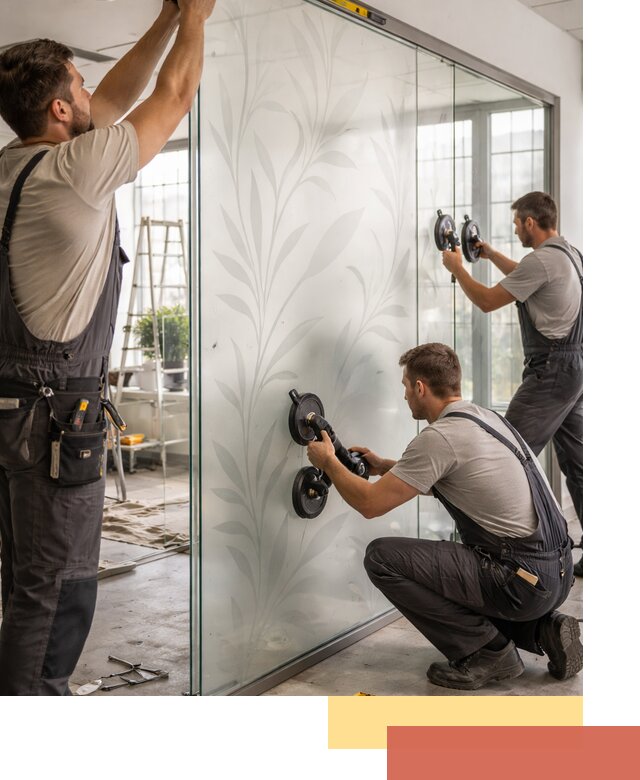 Стеклянные перегородки с рисунком на заказ в Артеме