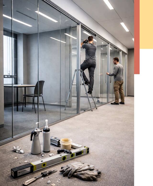 Стеклянные офисные перегородки в Артеме от 8812 руб. — монтаж и установка | ОТДЕЛОЧНИК-Арт