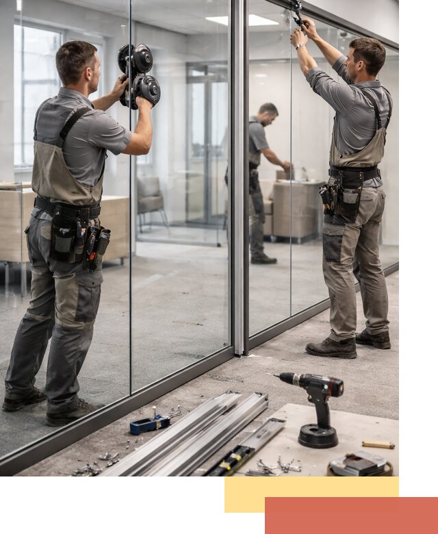 Стеклянные офисные перегородки под ключ в Артеме