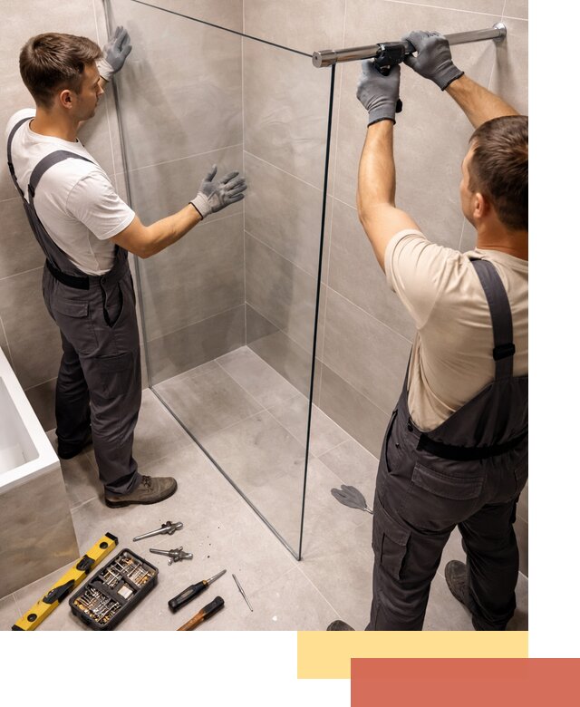 Стеклянные перегородки для душа в Артеме — изготовление и монтаж