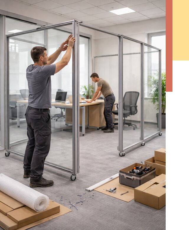 Мобильные офисные перегородки в Артеме от 12959 руб. — установка под ключ | ОТДЕЛОЧНИК-Арт