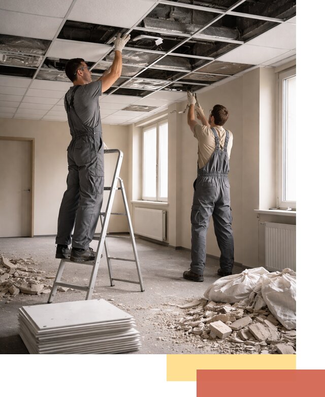 Демонтаж потолков Армстронг профессионально в Артеме