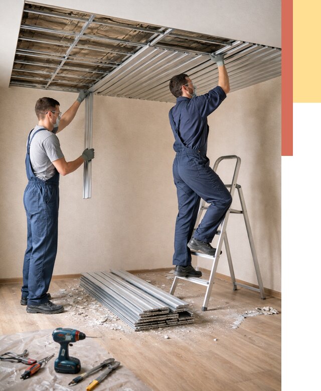 Демонтаж реечного потолка в Артеме от 4665 руб. быстро и недорого | ОТДЕЛОЧНИК-Арт