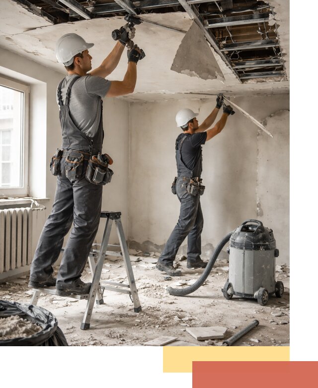 Демонтаж гипсокартонного потолка в Артеме быстро и аккуратно