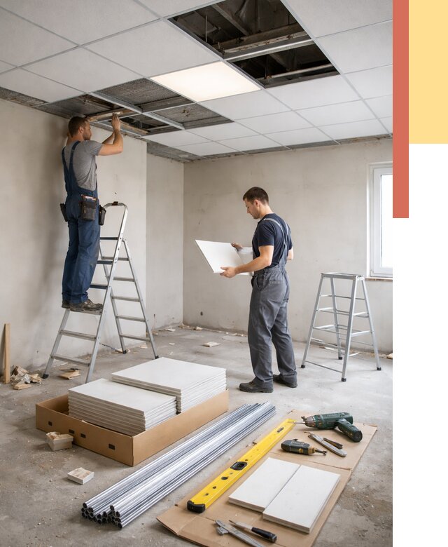 Монтаж потолка армстронг в Артеме от 4665 руб/м2 — быстрая установка под ключ | ОТДЕЛОЧНИК-Арт