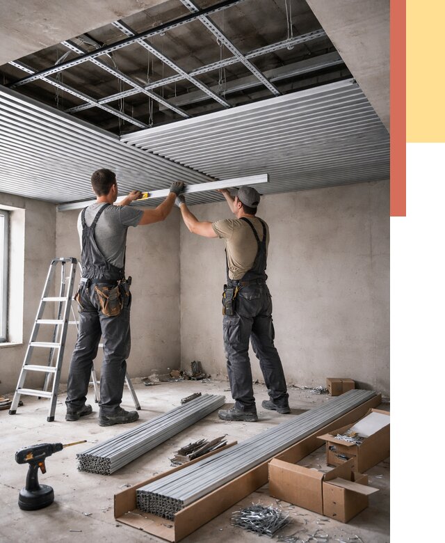 Монтаж реечного потолка в Артеме от 4665 руб. под ключ | ОТДЕЛОЧНИК-Арт